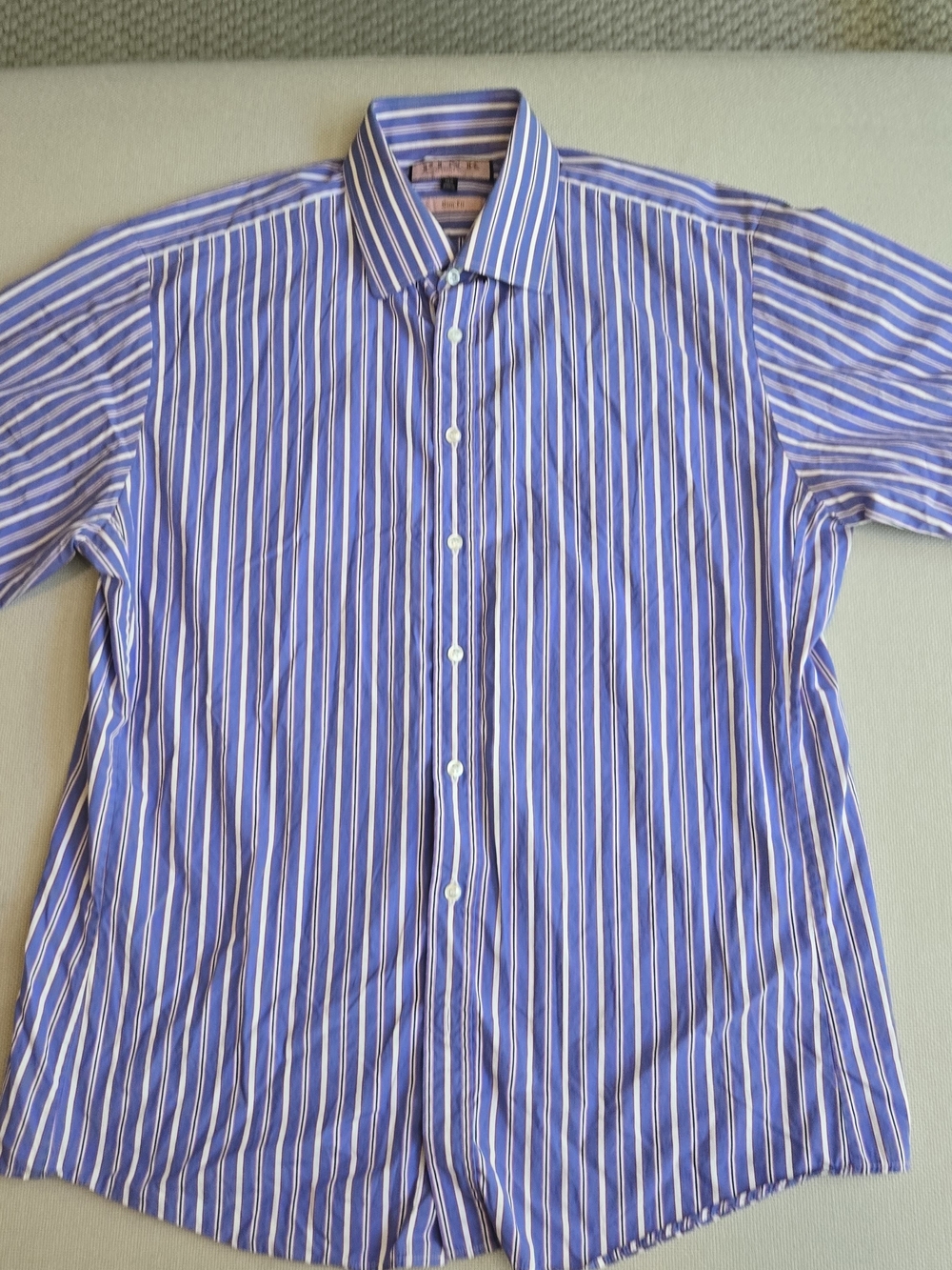 Thomas Pink Silm Fit Short Sleeve Button Down Shirt Men's Silm Sit 16.5 Luxury